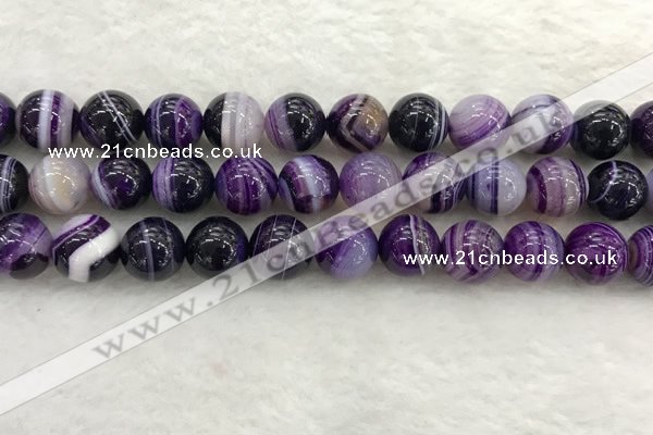 CAA1875 15.5 inches 14mm round banded agate gemstone beads