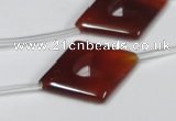 CAA188 15.5 inches 22*30mm diamond red agate gemstone beads