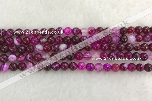 CAA1881 15.5 inches 6mm round banded agate gemstone beads