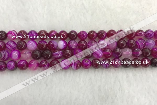 CAA1882 15.5 inches 8mm round banded agate gemstone beads