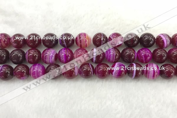 CAA1884 15.5 inches 12mm round banded agate gemstone beads