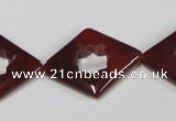 CAA189 15.5 inches 22*28mm diamond red agate gemstone beads