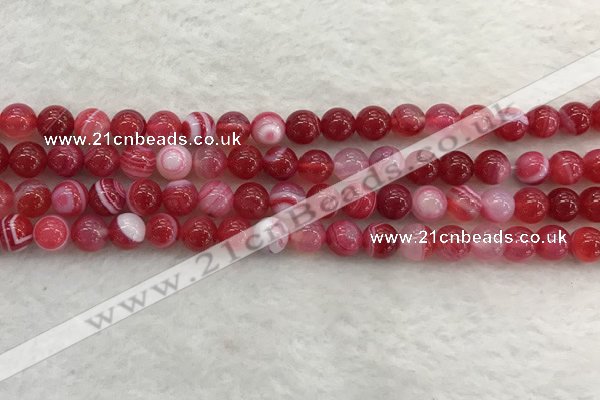 CAA1892 15.5 inches 8mm round banded agate gemstone beads