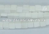 CAA19 15.5 inches 6*6mm cube white agate gemstone beads wholesale