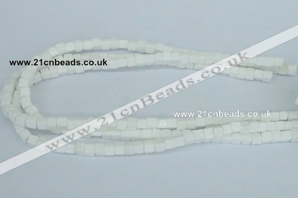 CAA19 15.5 inches 6*6mm cube white agate gemstone beads wholesale