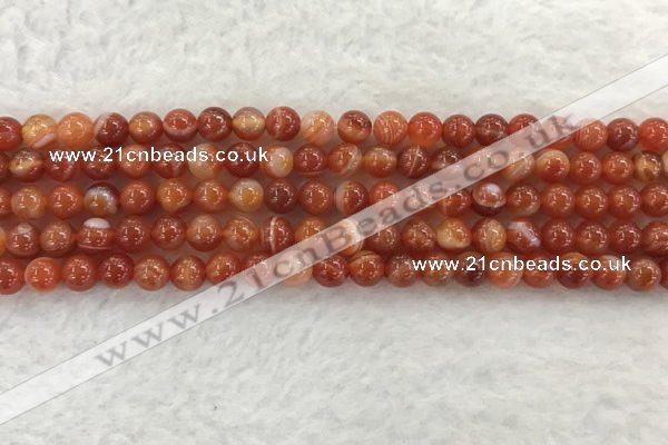 CAA1901 15.5 inches 6mm round banded agate gemstone beads