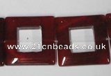 CAA191 15.5 inches 25*25mm square red agate gemstone beads