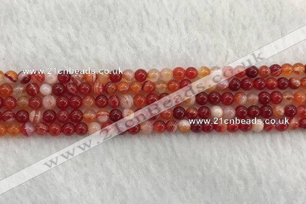 CAA1910 15.5 inches 4mm round banded agate gemstone beads