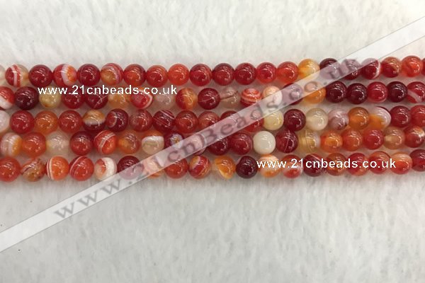 CAA1911 15.5 inches 6mm round banded agate gemstone beads