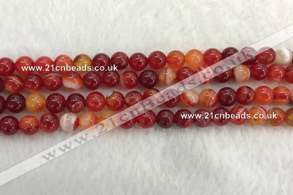 CAA1912 15.5 inches 8mm round banded agate gemstone beads