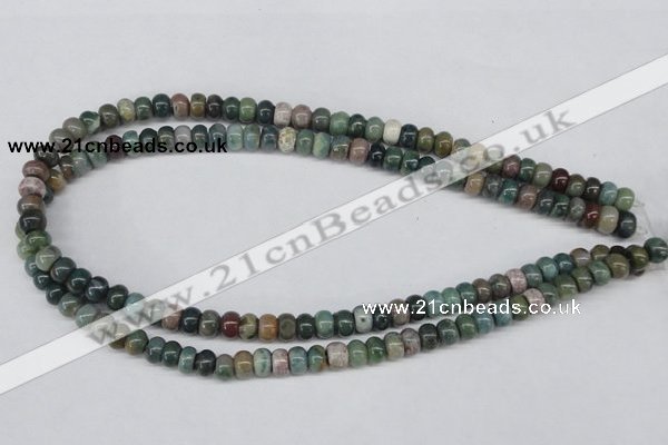 CAA192 15.5 inches 5*8mm rondelle indian agate beads wholesale