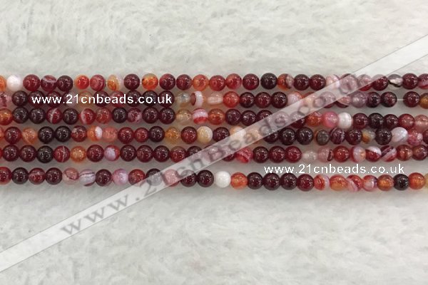 CAA1920 15.5 inches 4mm round banded agate gemstone beads