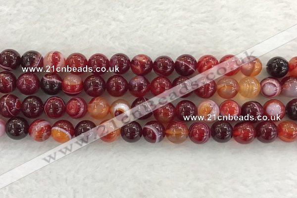 CAA1923 15.5 inches 10mm round banded agate gemstone beads