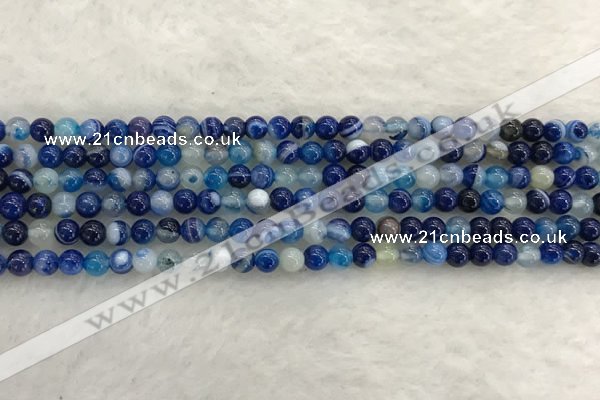 CAA1930 15.5 inches 4mm round banded agate gemstone beads