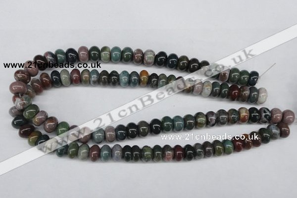 CAA194 15.5 inches 8*12mm rondelle indian agate beads wholesale