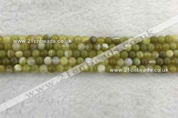 CAA1950 15.5 inches 4mm round banded agate gemstone beads