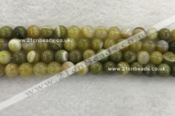 CAA1953 15.5 inches 10mm round banded agate gemstone beads