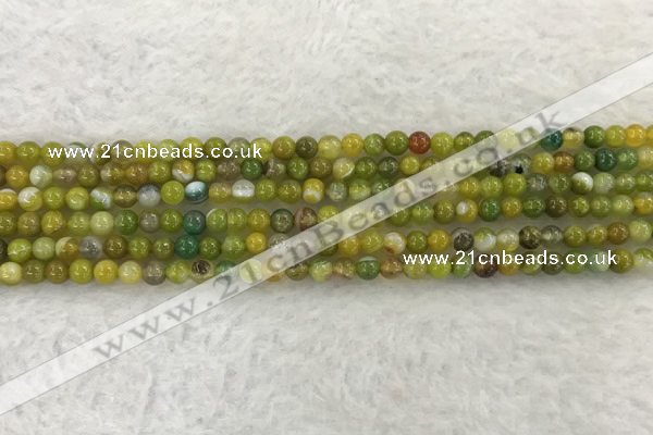 CAA1960 15.5 inches 4mm round banded agate gemstone beads