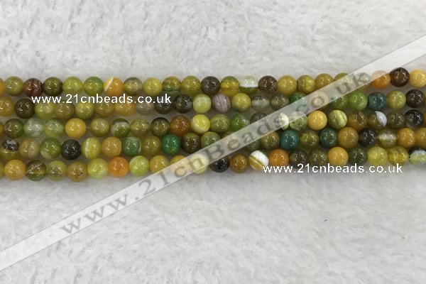 CAA1961 15.5 inches 6mm round banded agate gemstone beads