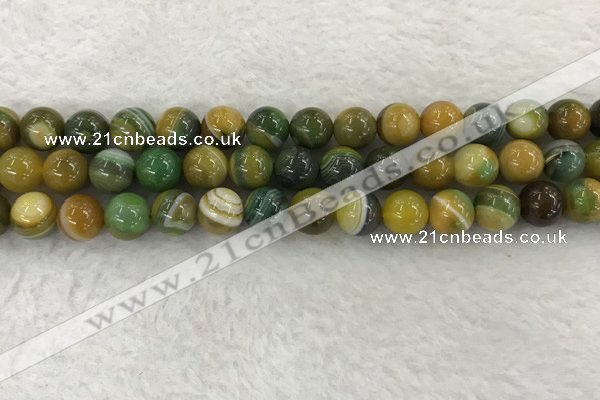 CAA1963 15.5 inches 10mm round banded agate gemstone beads