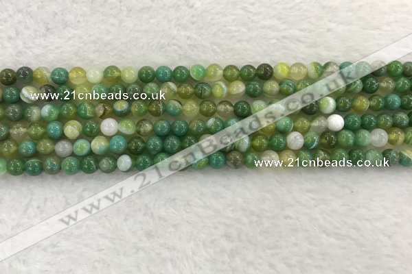 CAA1970 15.5 inches 4mm round banded agate gemstone beads