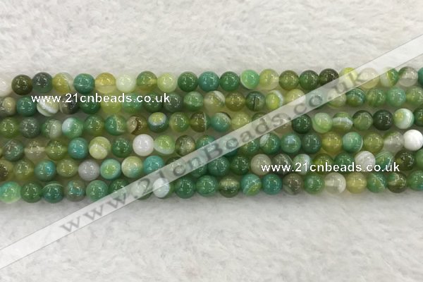 CAA1971 15.5 inches 6mm round banded agate gemstone beads