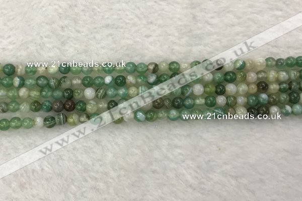 CAA1980 15.5 inches 4mm round banded agate gemstone beads