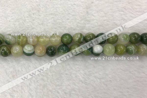 CAA1983 15.5 inches 10mm round banded agate gemstone beads