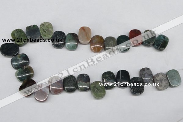 CAA199 Top-drilled 15*20mm oval indian agate beads wholesale