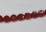 CAA200 15.5 inches 6mm faceted round red agate gemstone beads