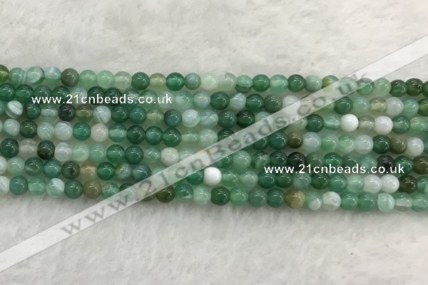 CAA2000 15.5 inches 4mm round banded agate gemstone beads