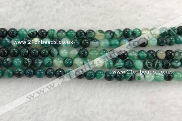 CAA2011 15.5 inches 6mm round banded agate gemstone beads