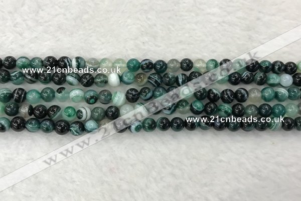 CAA2020 15.5 inches 4mm round banded agate gemstone beads