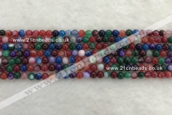 CAA2040 15.5 inches 4mm round banded agate gemstone beads