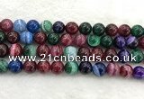 CAA2045 15.5 inches 14mm round banded agate gemstone beads