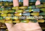 CAA2052 15.5 inches 8*20mm teardrop agate beads wholesale