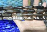 CAA2064 15.5 inches 10*30mm teardrop agate beads wholesale