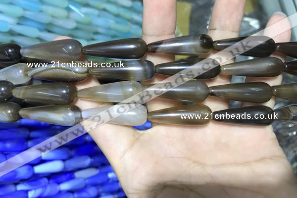 CAA2064 15.5 inches 10*30mm teardrop agate beads wholesale