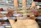 CAA2065 15.5 inches 10*30mm teardrop agate beads wholesale