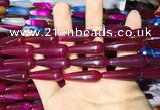 CAA2073 15.5 inches 10*30mm teardrop agate beads wholesale