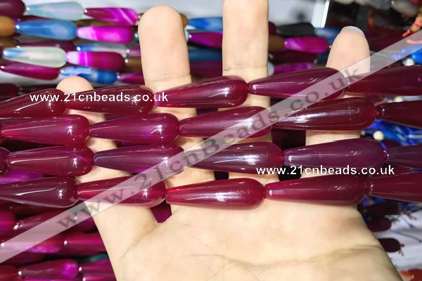 CAA2073 15.5 inches 10*30mm teardrop agate beads wholesale