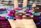 CAA2081 15.5 inches 10*30mm teardrop agate beads wholesale