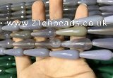 CAA2091 15.5 inches 10*30mm faceted teardrop agate beads