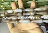 CAA2092 15.5 inches 10*30mm faceted teardrop agate beads