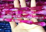 CAA2097 15.5 inches 10*30mm faceted teardrop agate beads