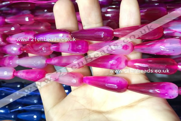 CAA2097 15.5 inches 10*30mm faceted teardrop agate beads