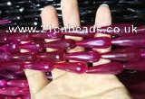 CAA2098 15.5 inches 10*30mm faceted teardrop agate beads