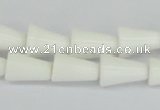 CAA21 15.5 inches 10*14mm bell white agate gemstone beads