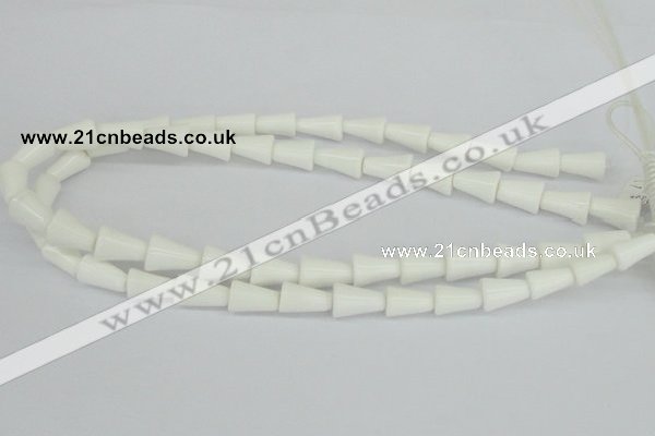 CAA21 15.5 inches 10*14mm bell white agate gemstone beads