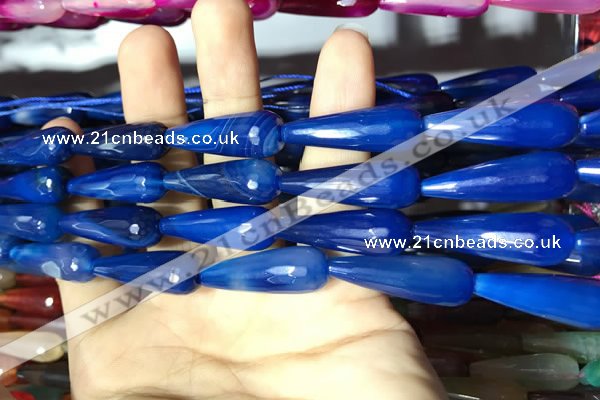 CAA2101 15.5 inches 10*30mm faceted teardrop agate beads